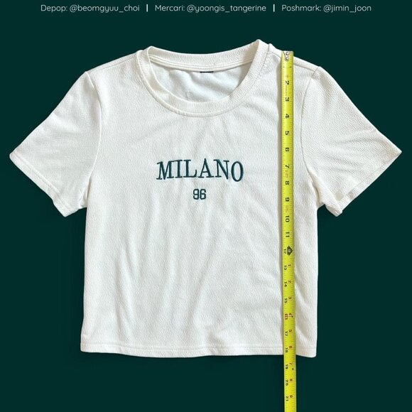 Cream Milano crop top with green embroidery 💚✨ - Picture 5 of 5